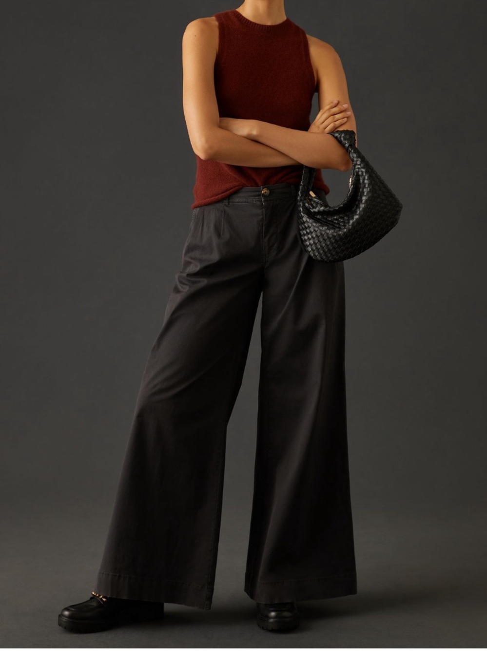 Anthropologie mid-rise pleated trouser